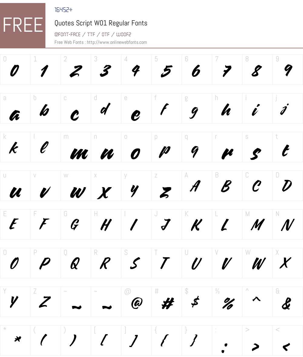 QuotesScriptW01-Regular Font Screenshots