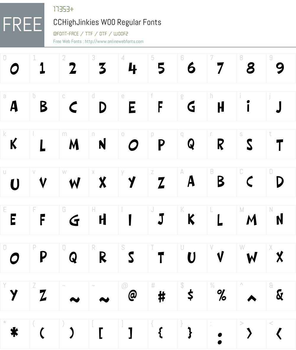 CCHighJinkiesW00-Regular Font Screenshots