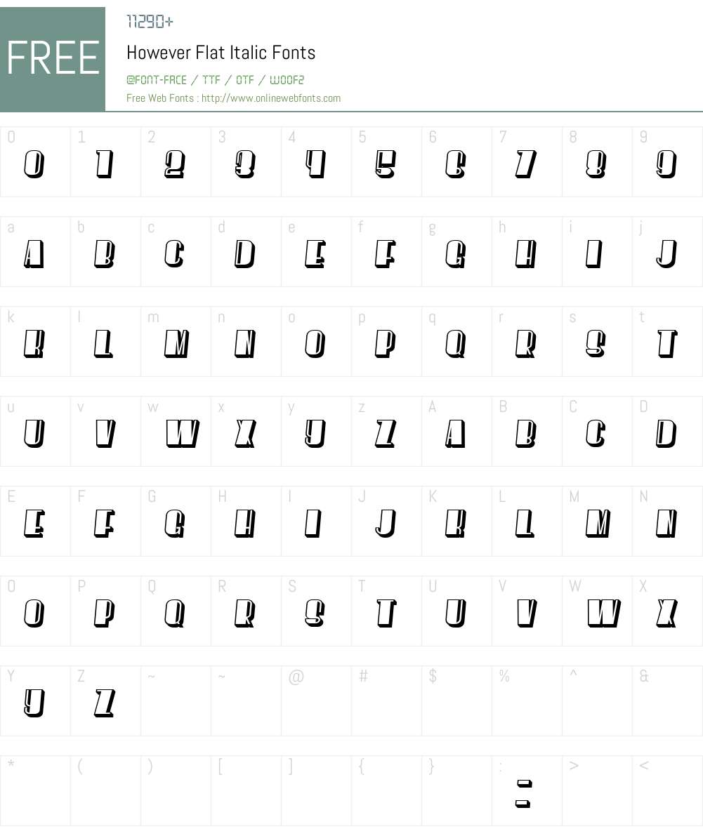 However Flat Font Screenshots