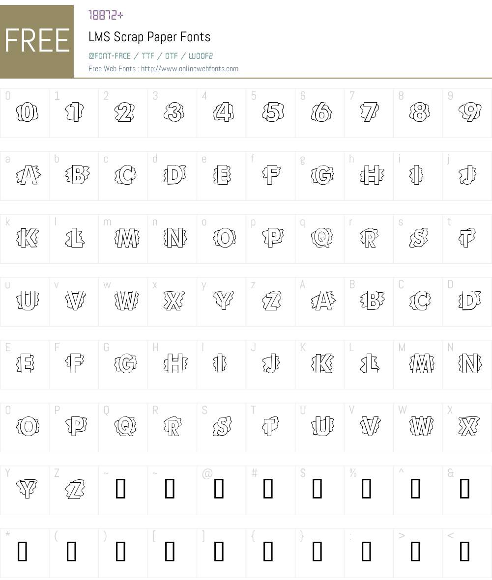 LMS Scrap Paper Font Screenshots
