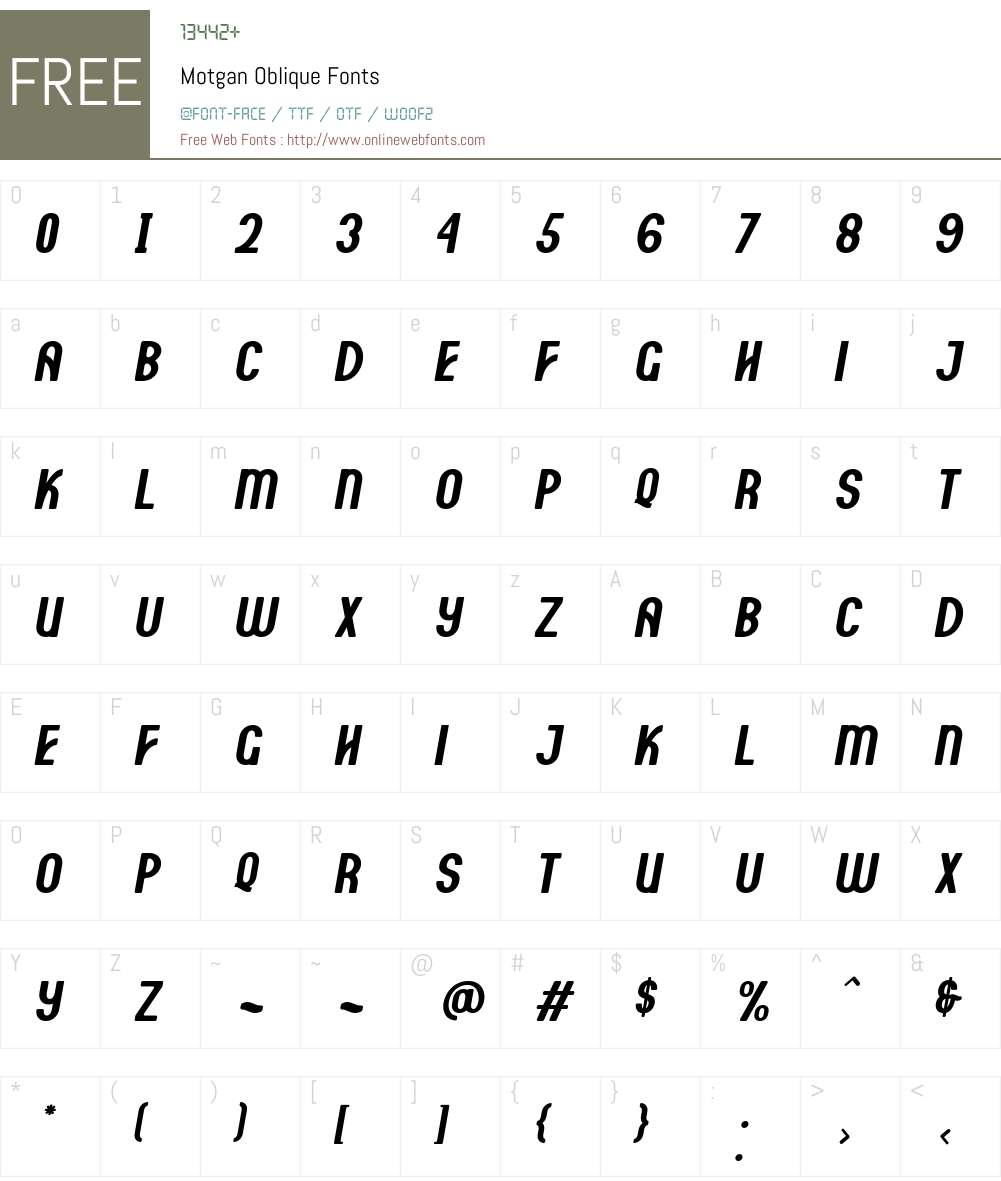 Motgan Font Screenshots