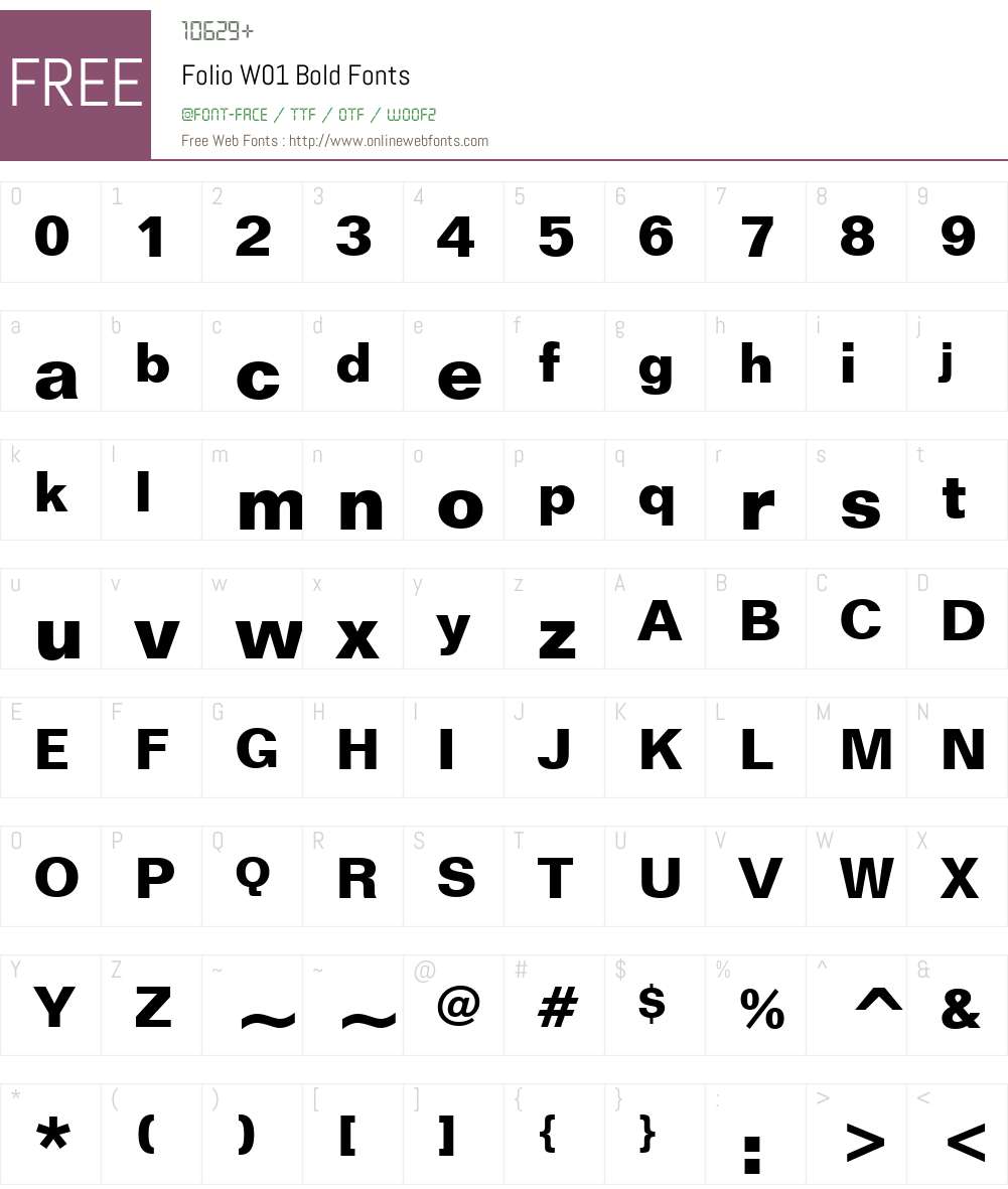 FolioW01-Bold Font Screenshots