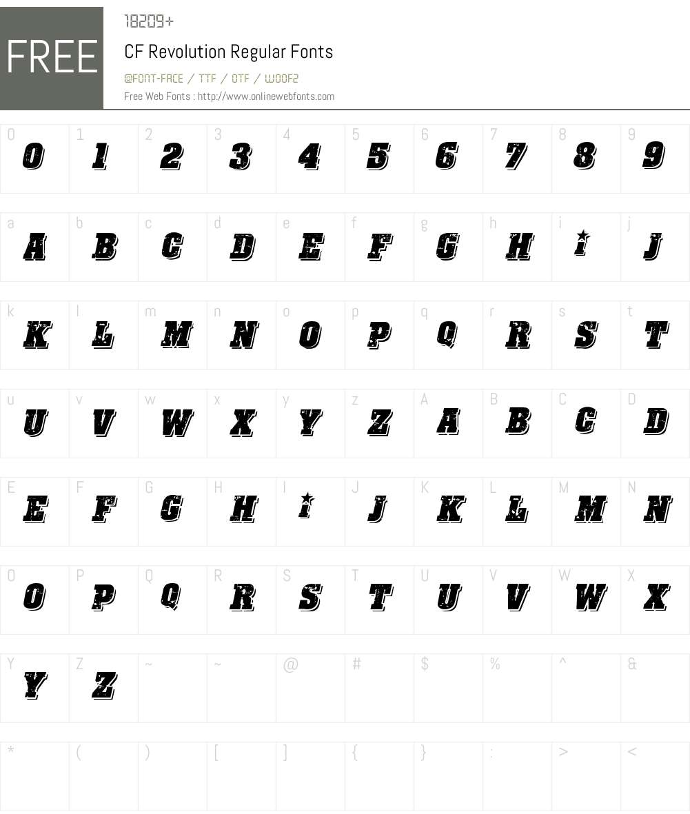 CF Revolution Font Screenshots
