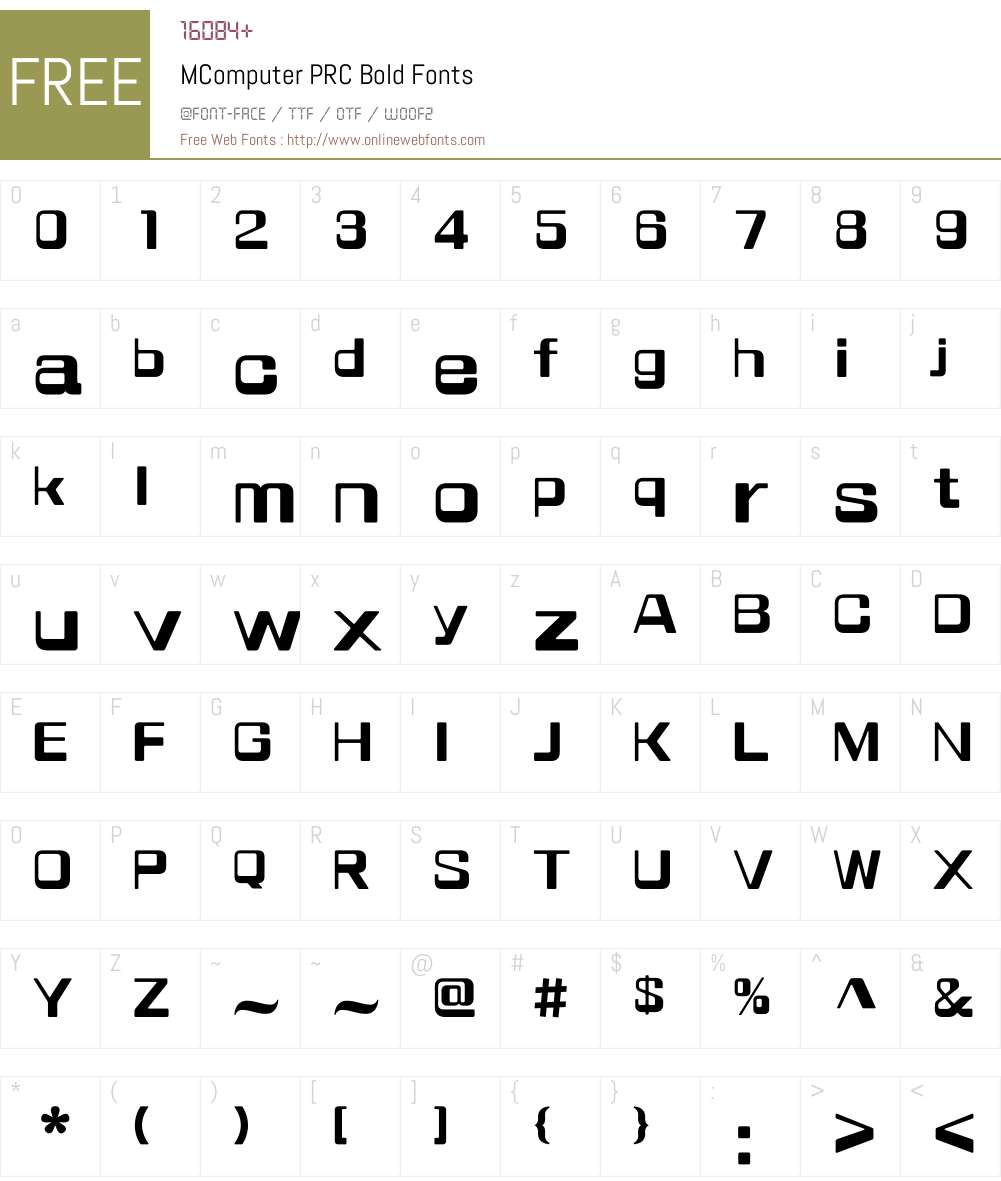 M Computer PRC Font Screenshots