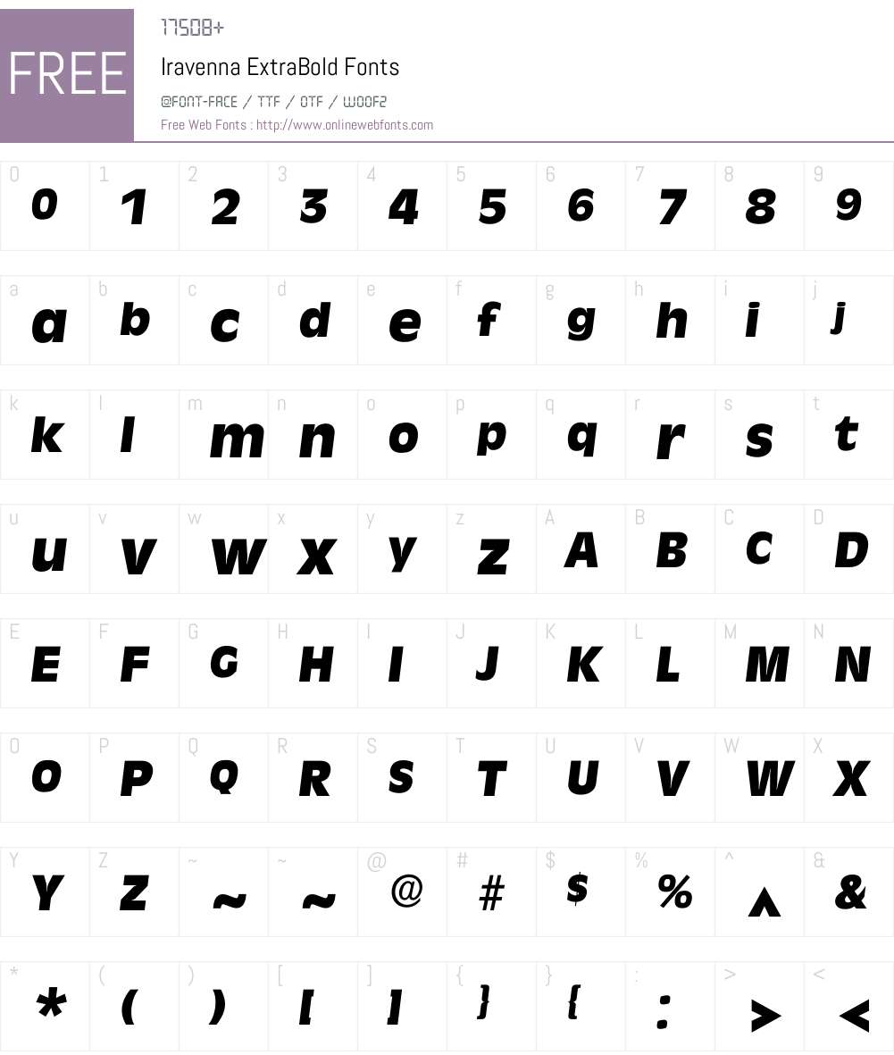 Iravenna Font Screenshots