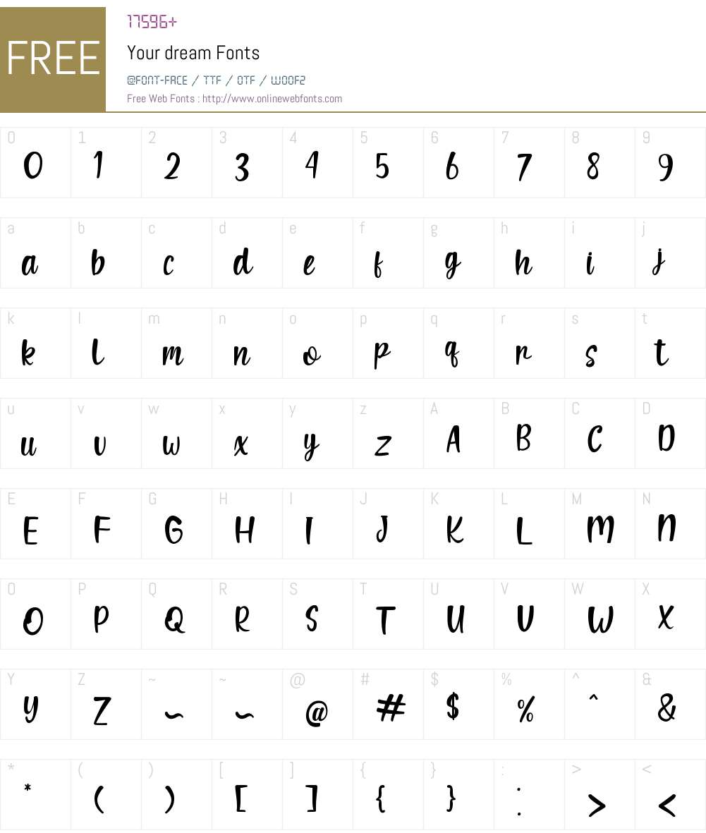 Your dream Font Screenshots