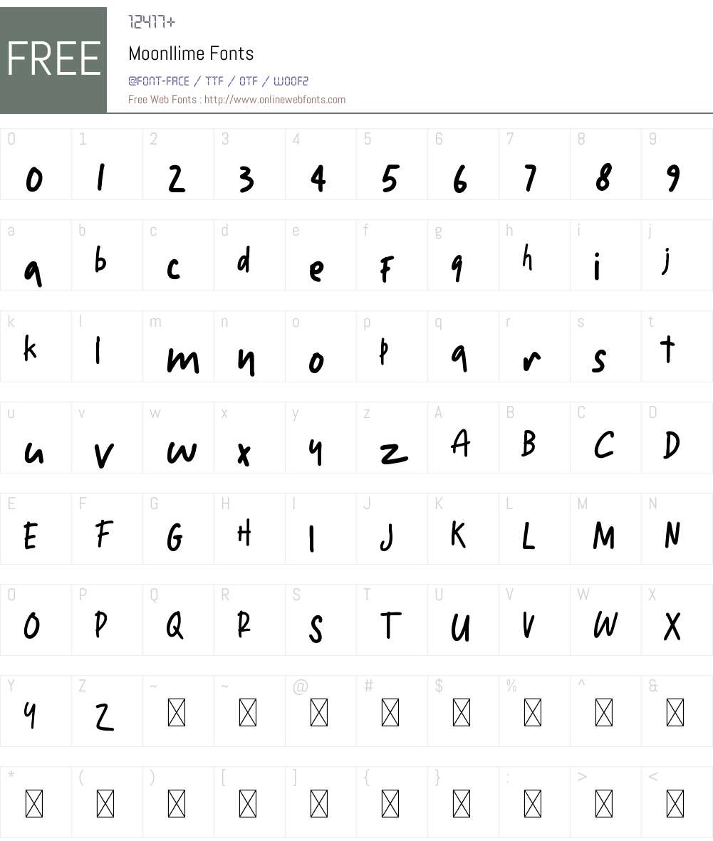 Moonllime Font Screenshots