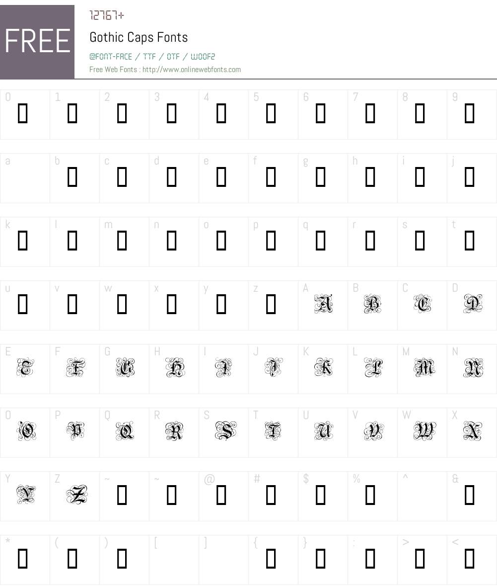 Gothic Caps Font Screenshots