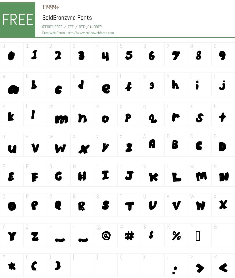 BoldBronzyne Font Screenshots