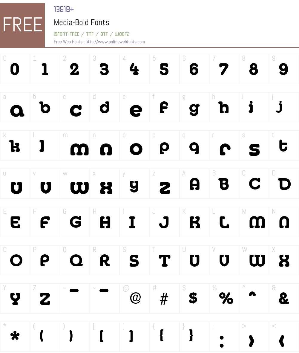 Media-Bold Font Screenshots