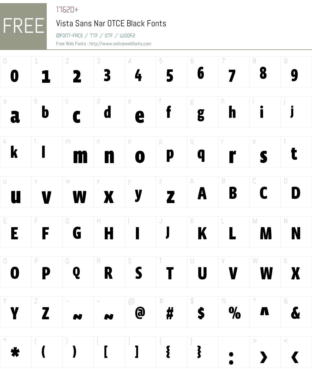 Vista Sans Nar OTCE Black Font Screenshots