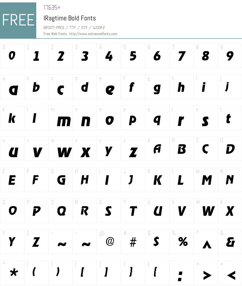 IRagtime Font Screenshots