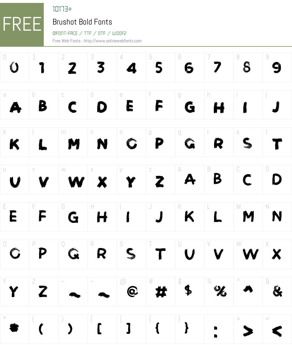 Brushot Font Screenshots