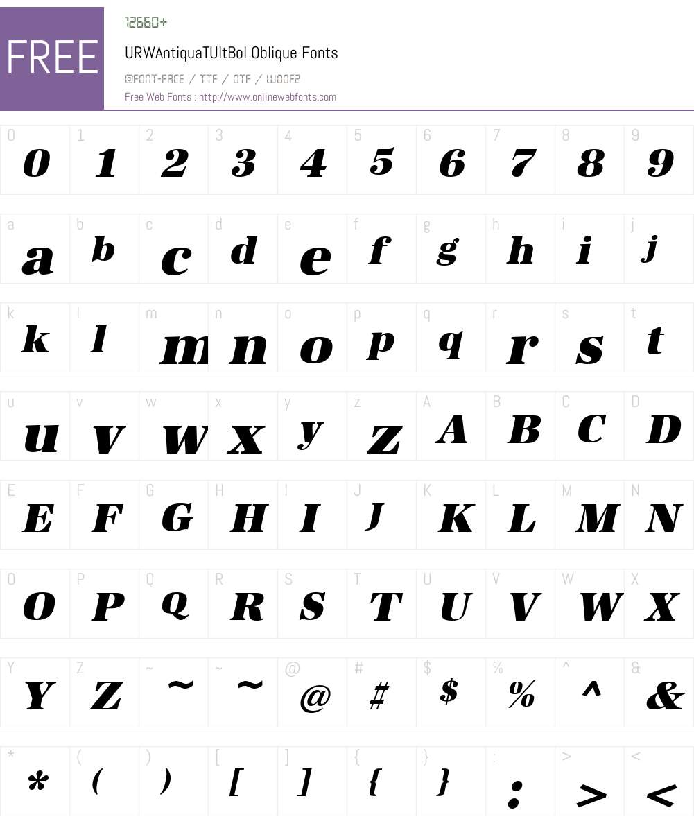 URWAntiquaTUltBol Font Screenshots