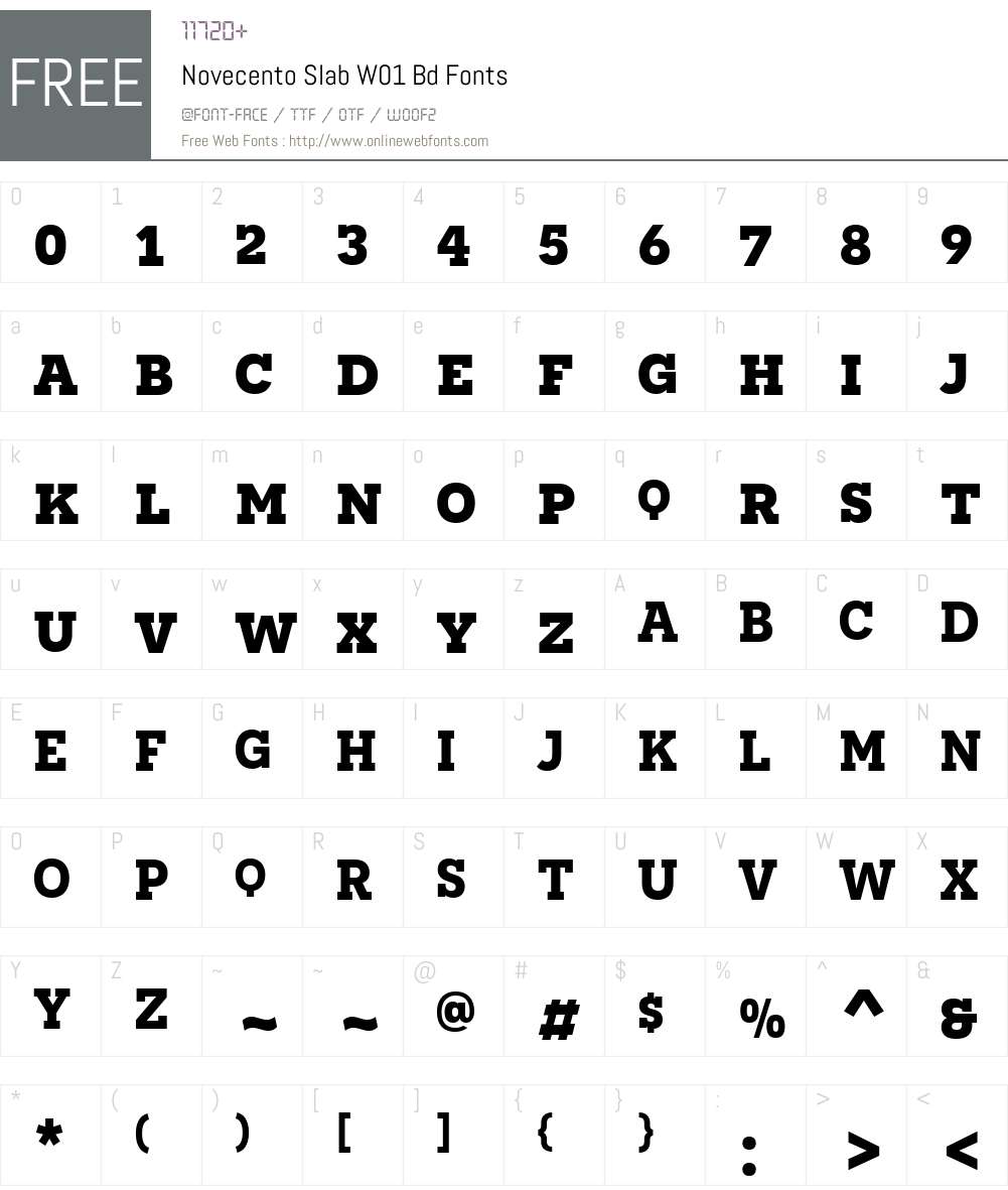 NovecentoSlabW01-Bd Font Screenshots