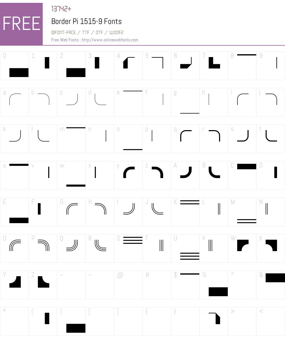 BorderPi Font Screenshots