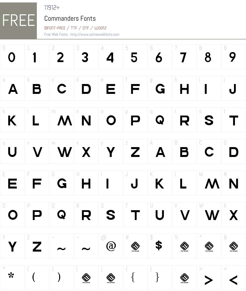 Commanders Font Screenshots