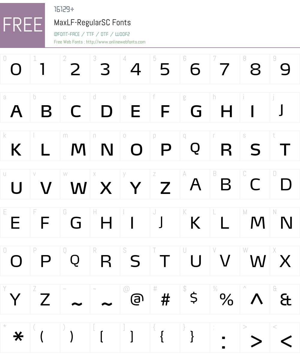 MaxLF-RegularSC Font Screenshots