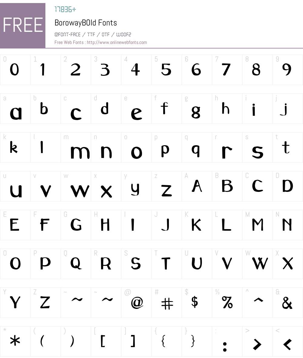 BorowayBOld Font Screenshots
