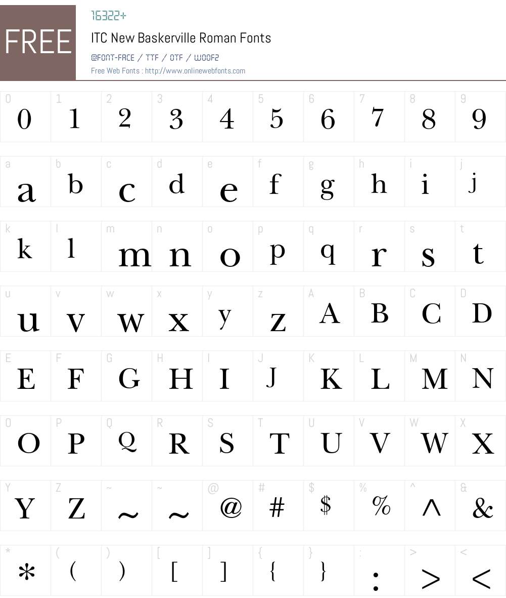 ITC New Baskerville Font Screenshots