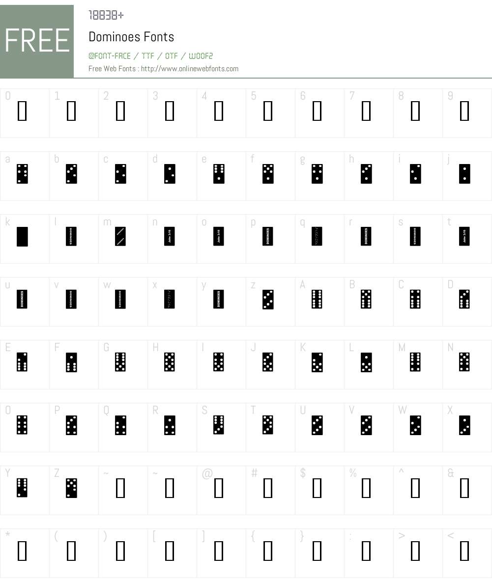 Dominoes Font Screenshots