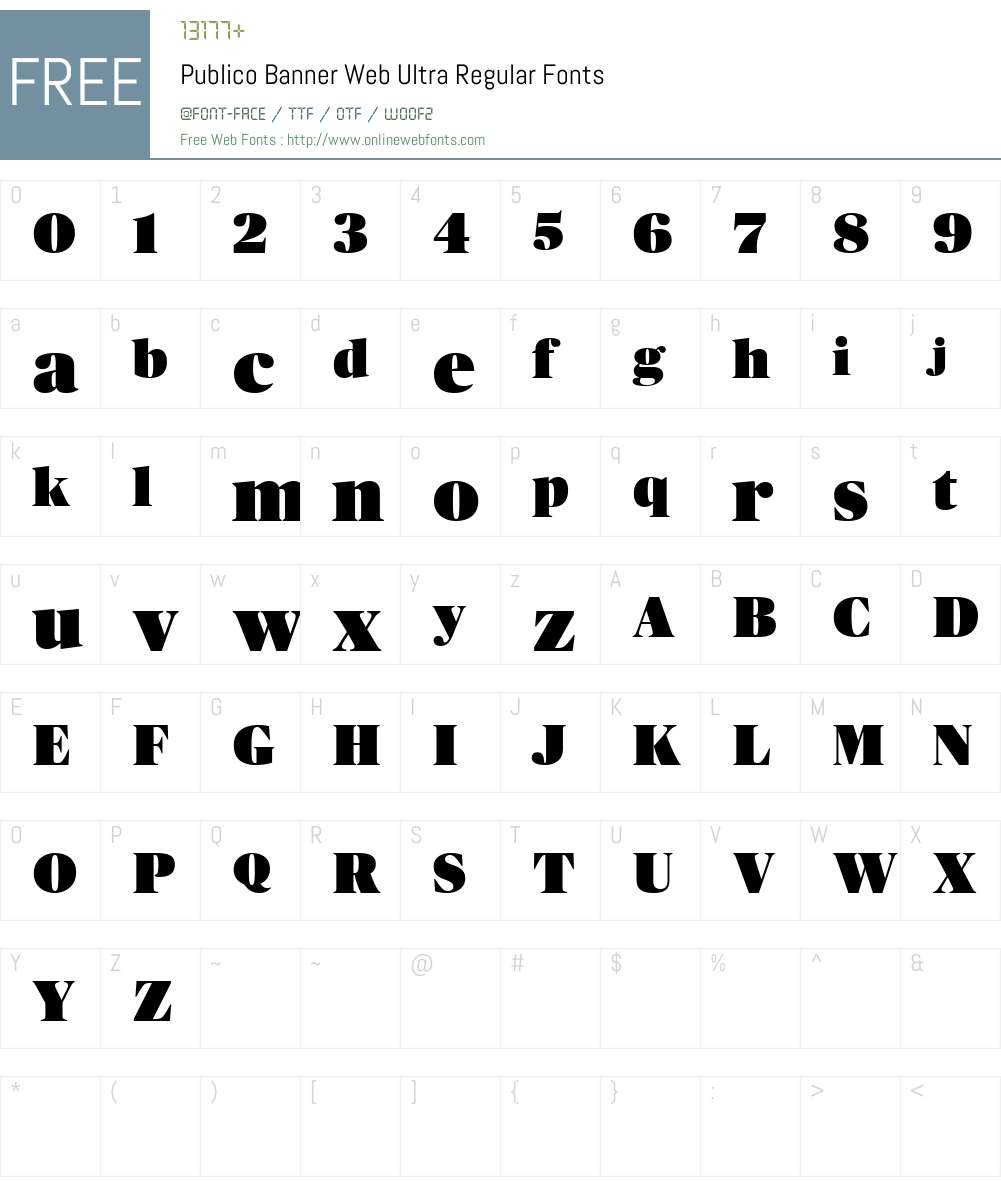 Publico Banner Web Ultra Font Screenshots