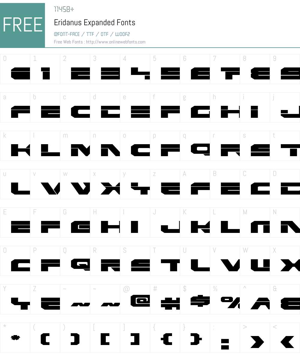 Eridanus Expanded Font Screenshots