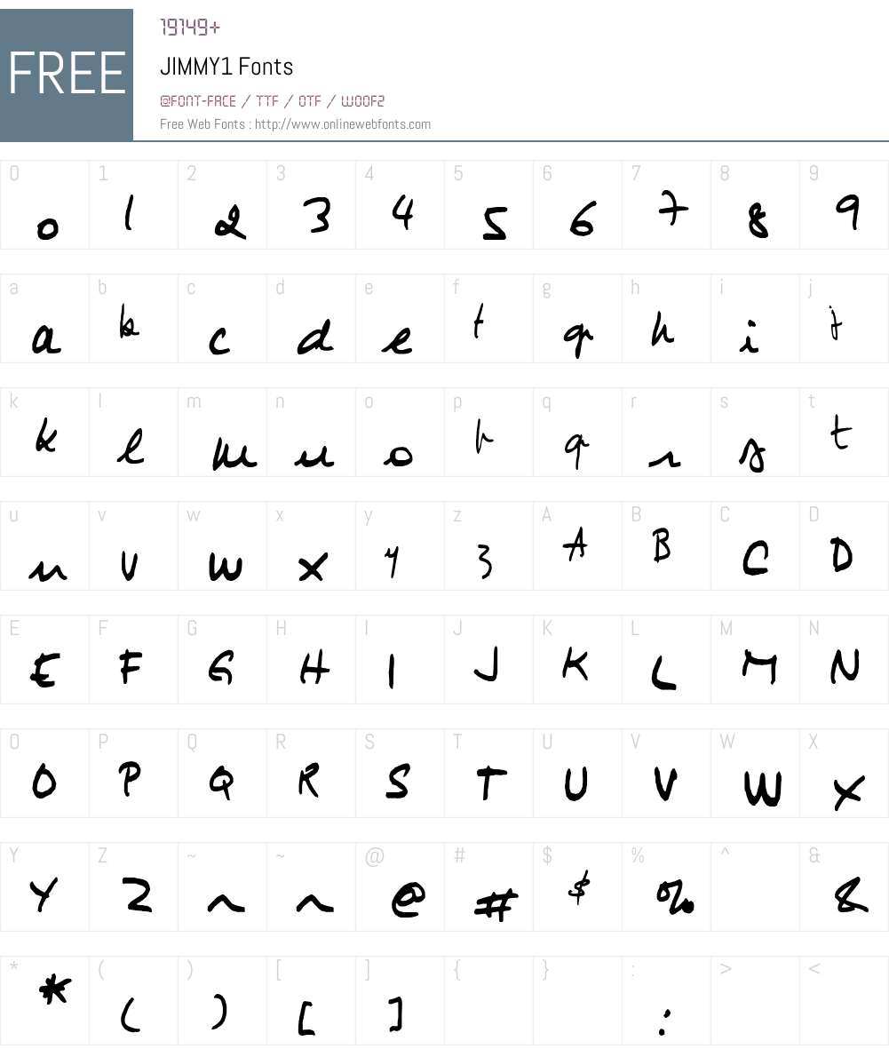 JIMMY1 Font Screenshots