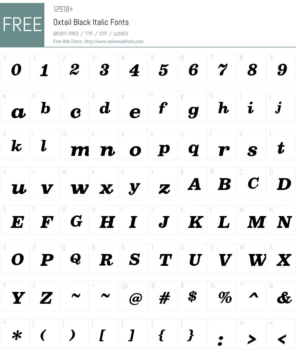 Oxtail Font Screenshots