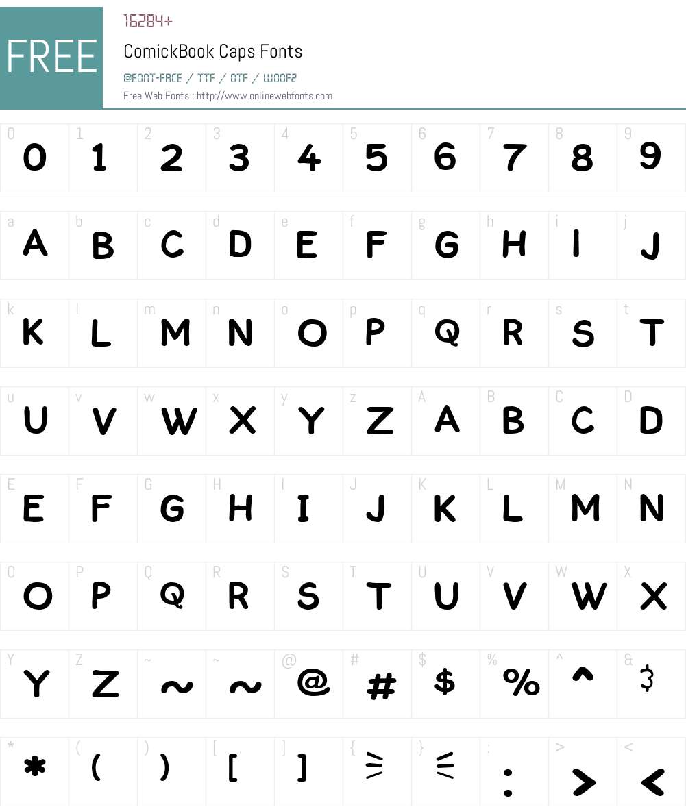 ComickBook Caps Font Screenshots