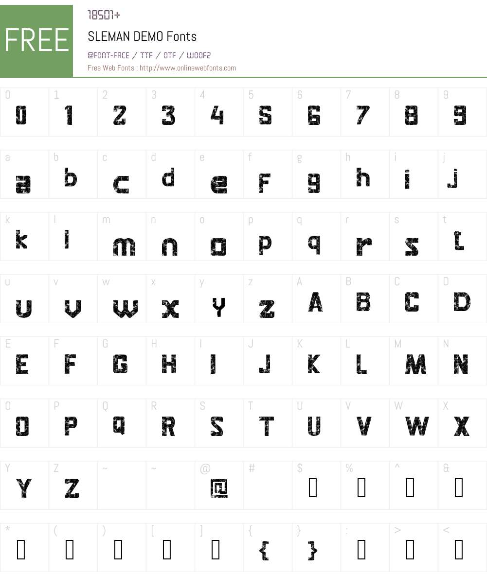 SLEMAN Font Screenshots