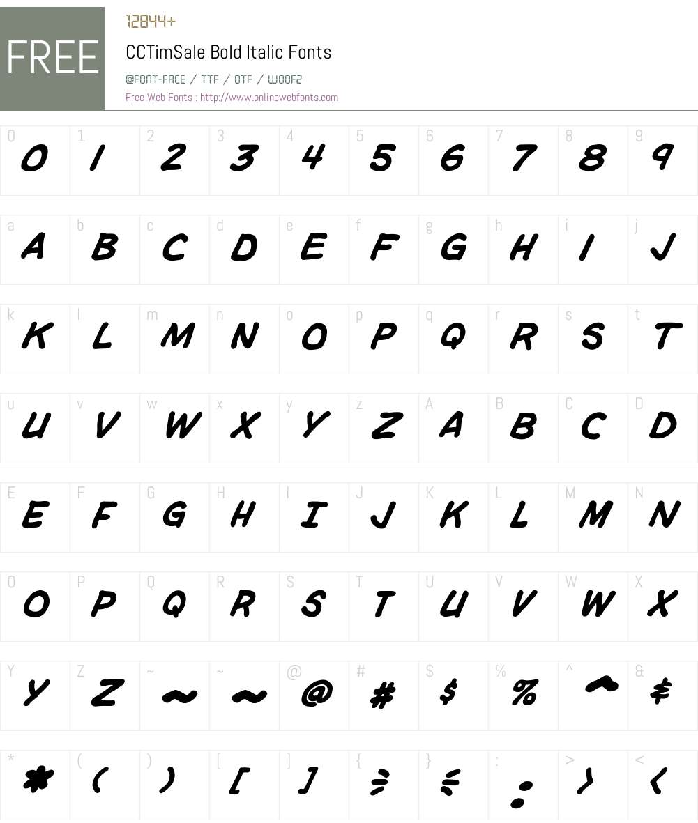 CCTimSale-BoldItalic Font Screenshots