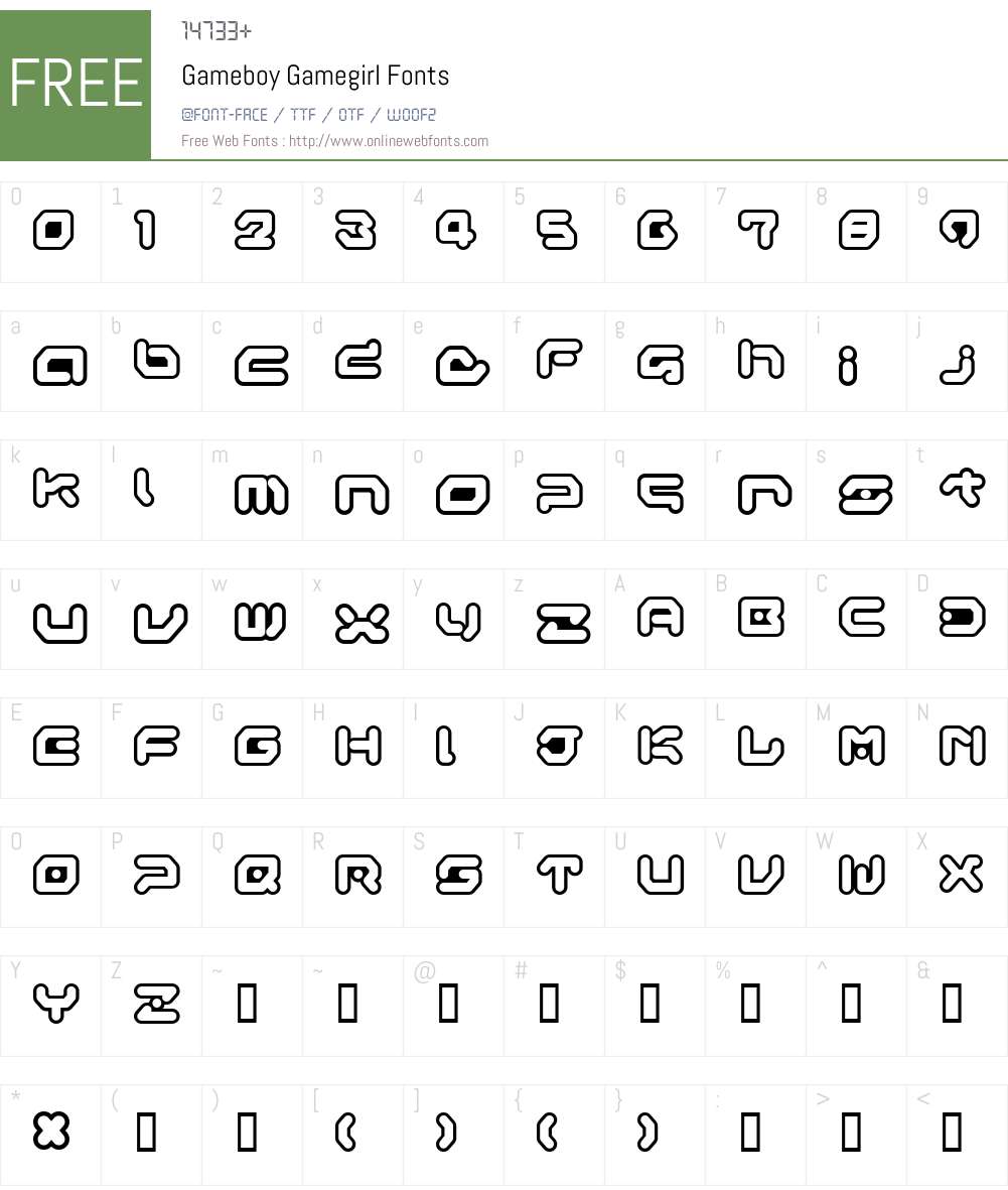 Gameboy Gamegirl Font Screenshots