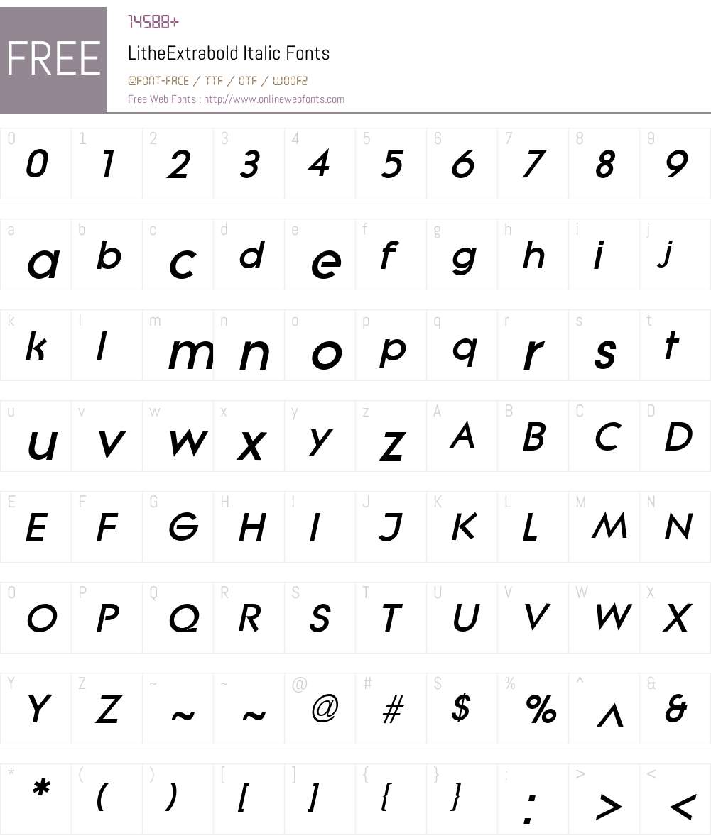 LitheExtrabold Font Screenshots
