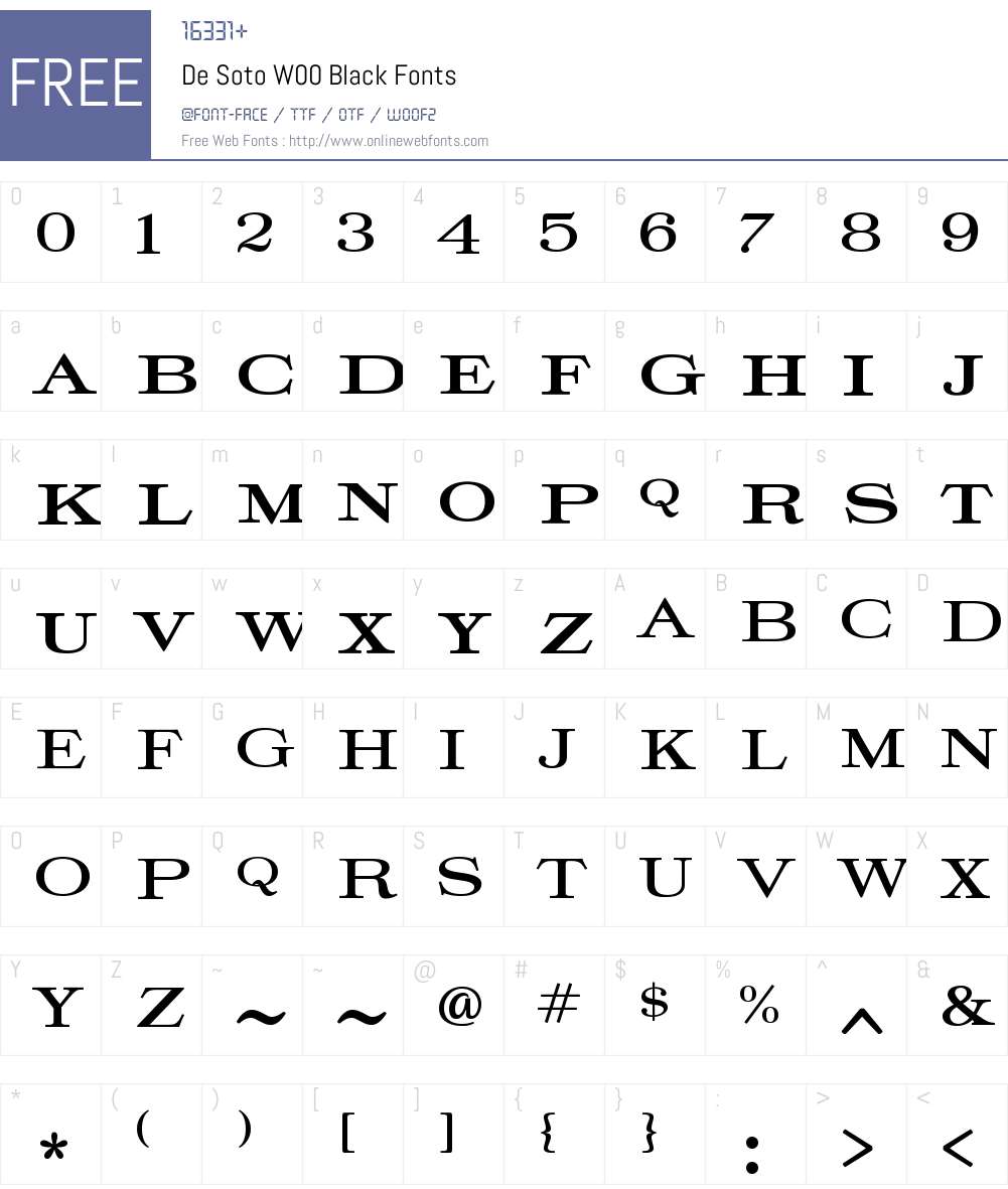 DeSotoW00-Black Font Screenshots