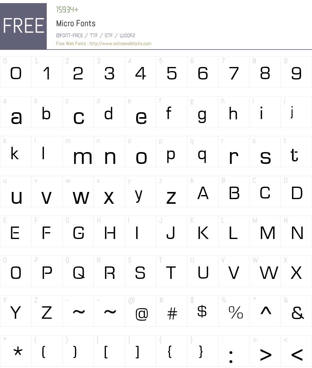Micro Font Screenshots