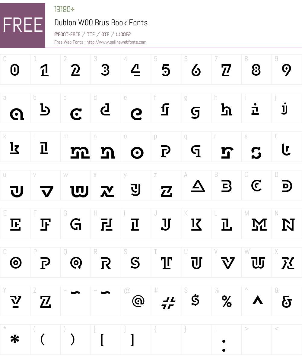 DublonW00-BrusBook Font Screenshots