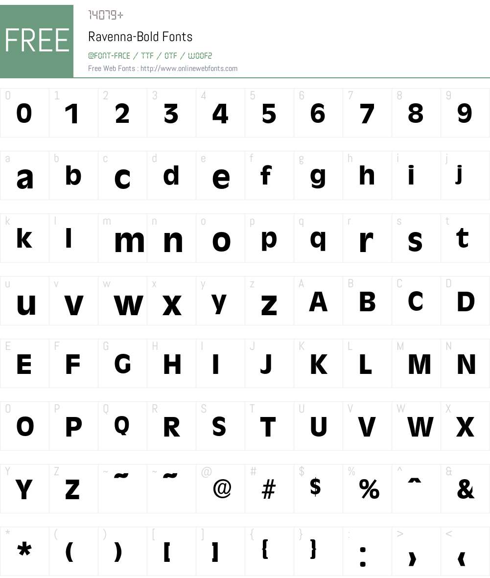 Ravenna-Bold Font Screenshots