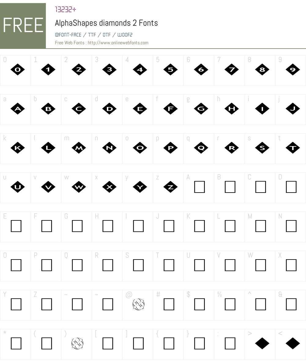 AlphaShapes diamonds 2 Font Screenshots