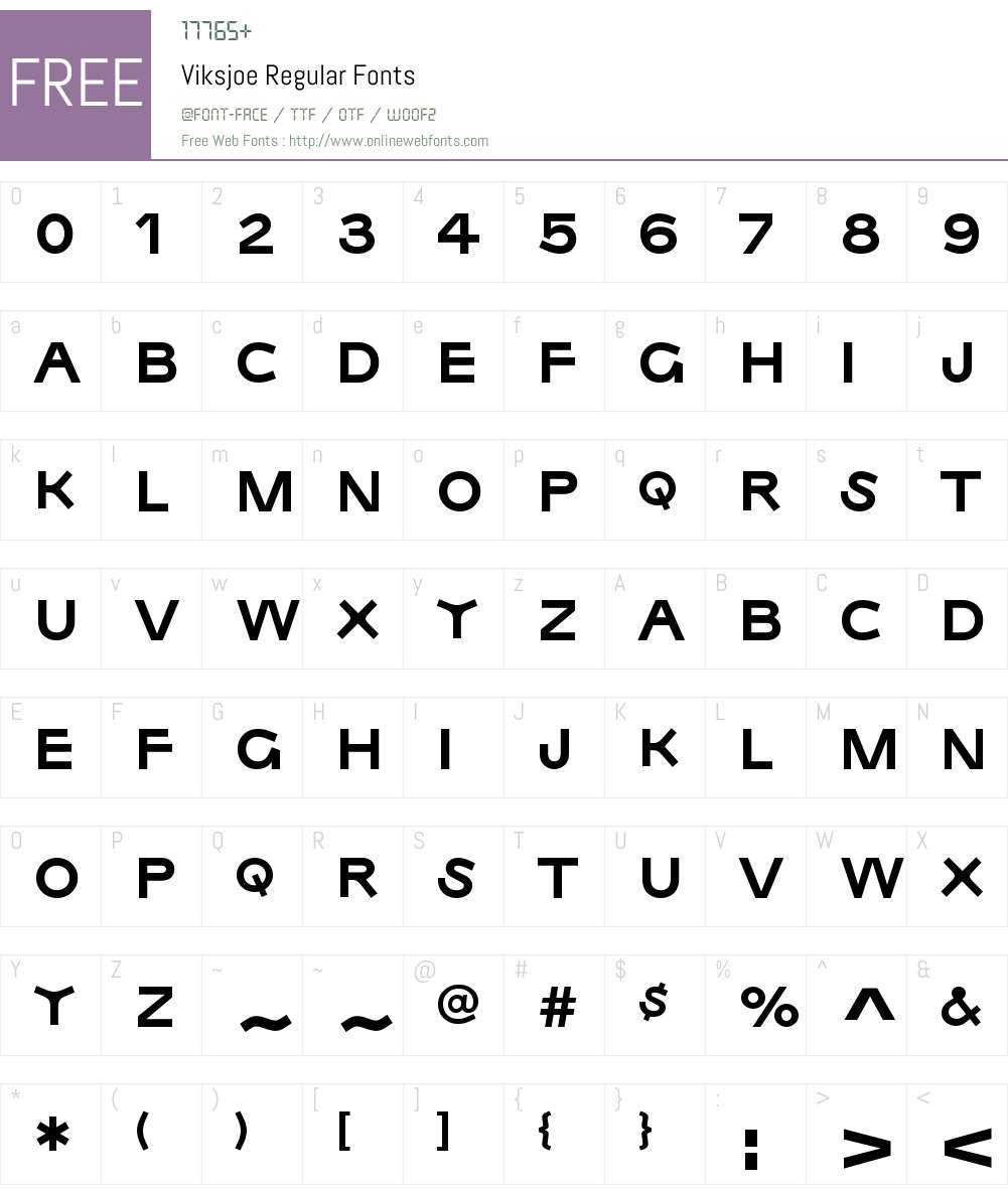 Viksjoe Regular Font Screenshots