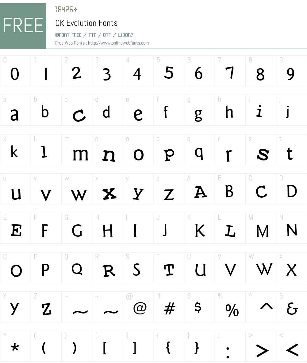 CK Evolution Font Screenshots