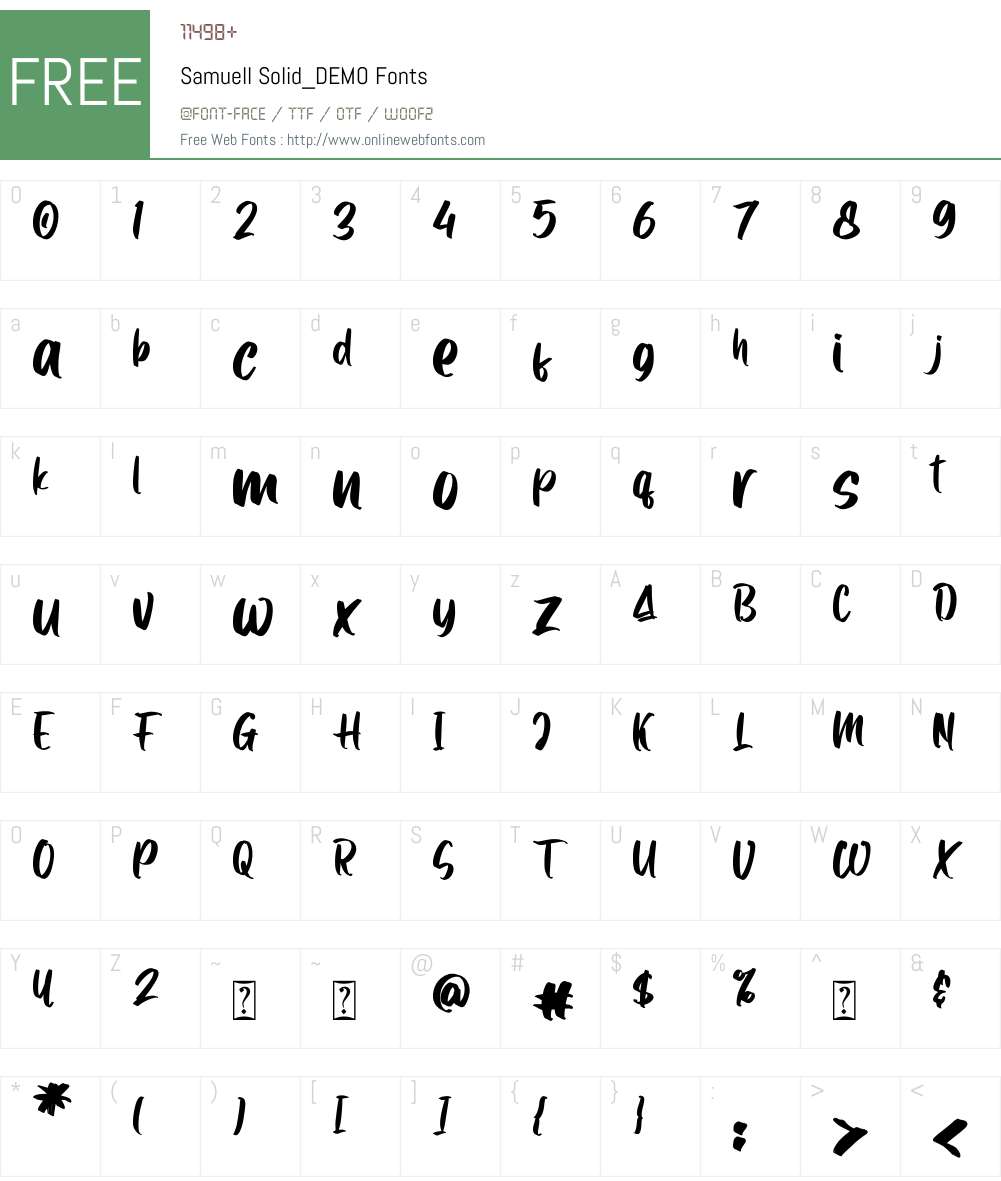 Samuell Solid_DEMO Font Screenshots