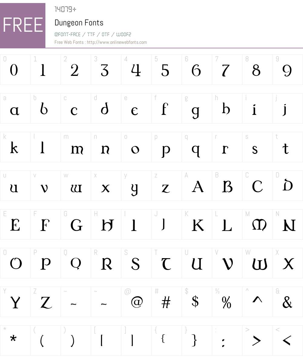 Dungeon Font Screenshots
