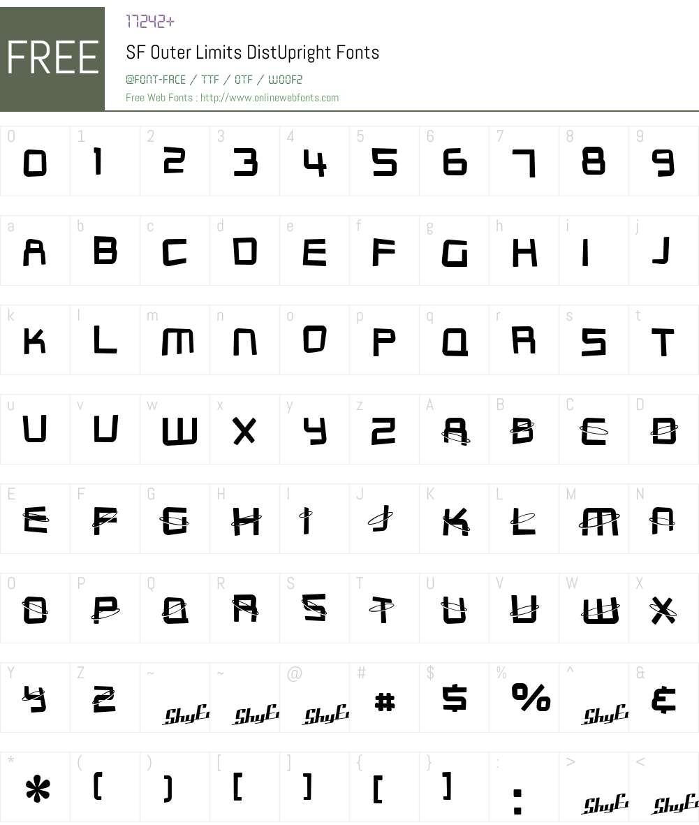 SF Outer Limits DistUpright Font Screenshots