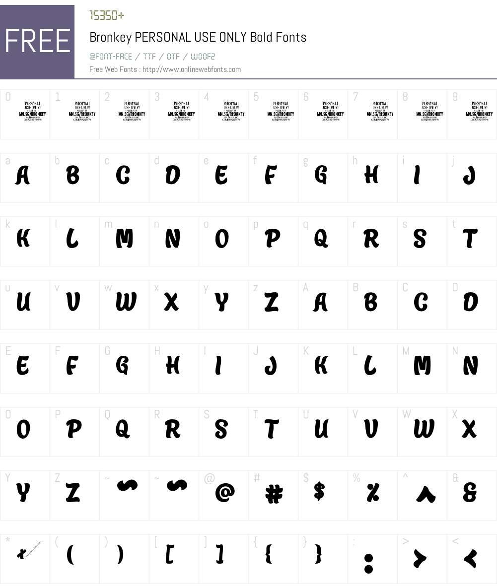 Bronkey PERSONAL USE ONLY Bold 1.000;FEAKit 1.0 Fonts Free Download ...