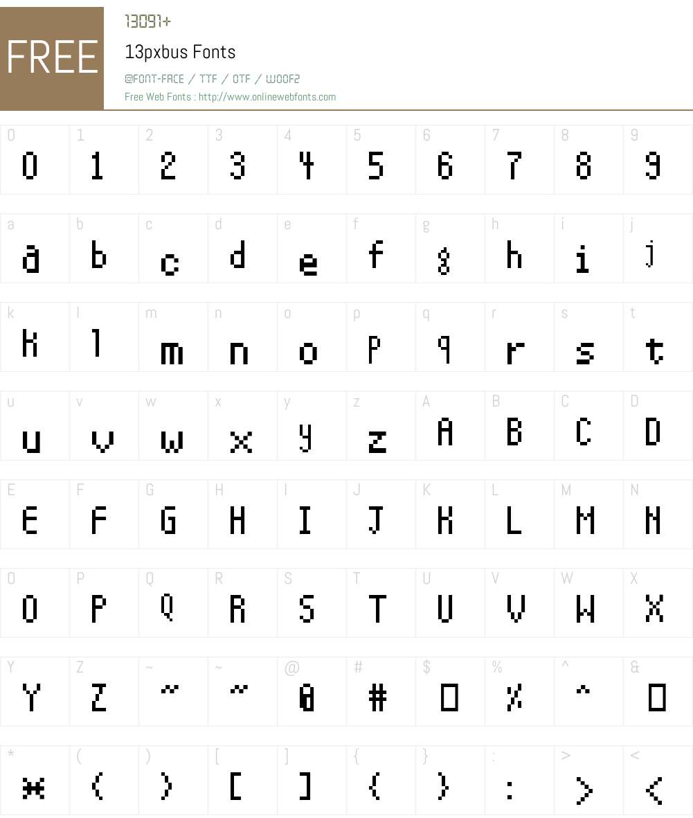 13pxbus Font Screenshots