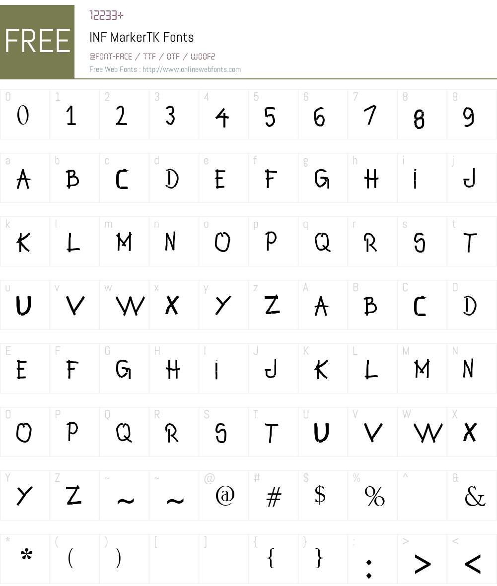 INF MarkerTK Font Screenshots