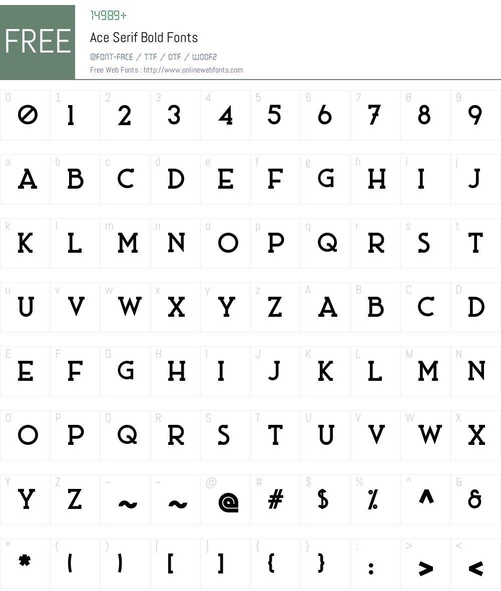 Ace Serif Font Screenshots