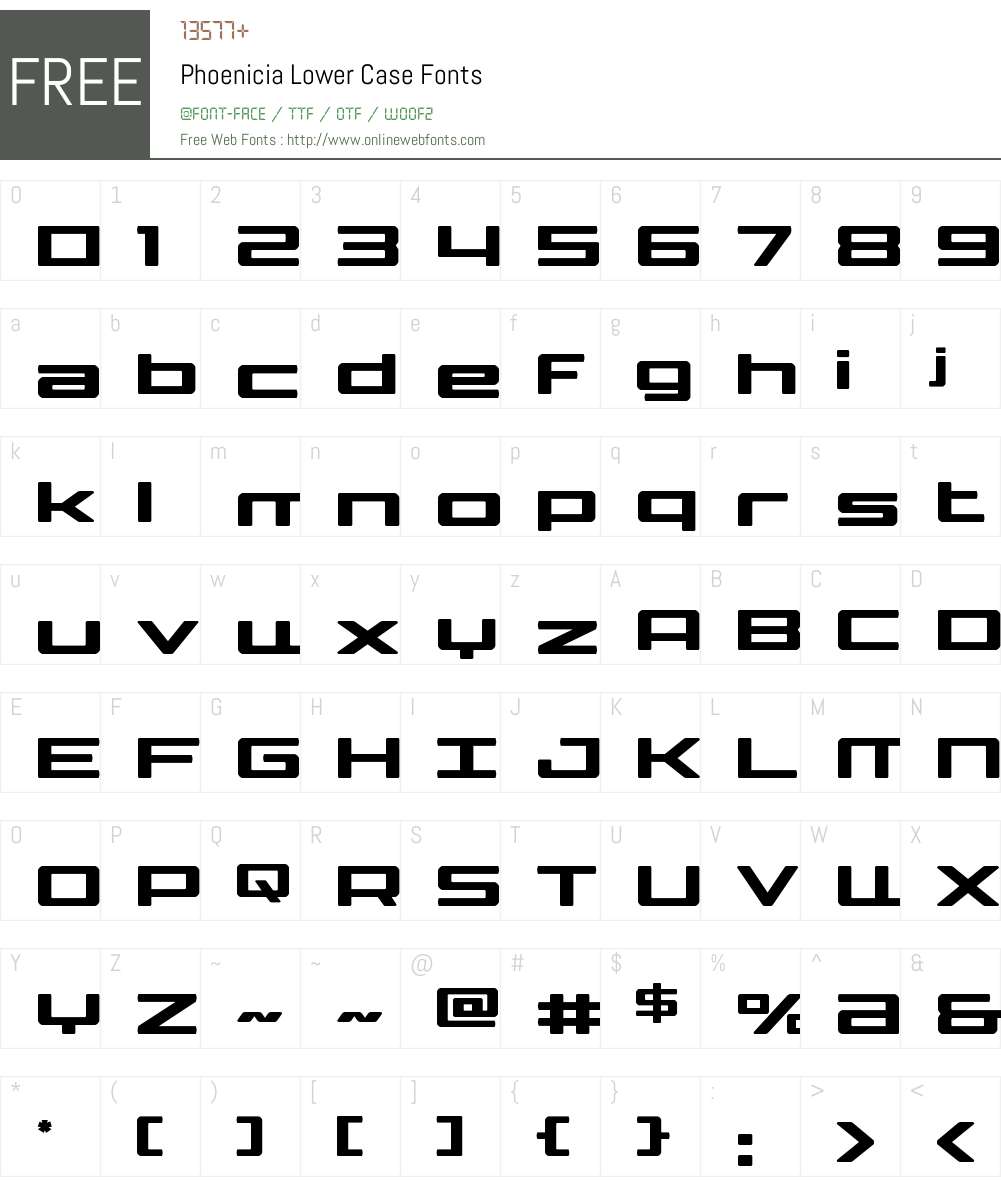 Phoenicia Lower Case Font Screenshots