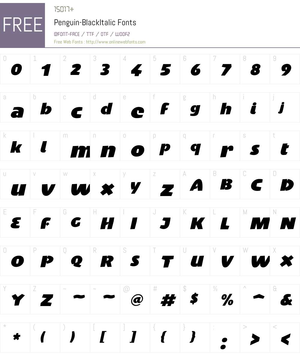Penguin Font Screenshots